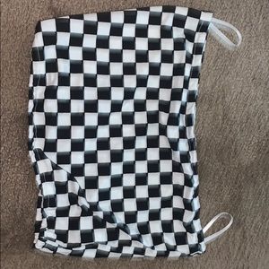 xs shein checkered tube top